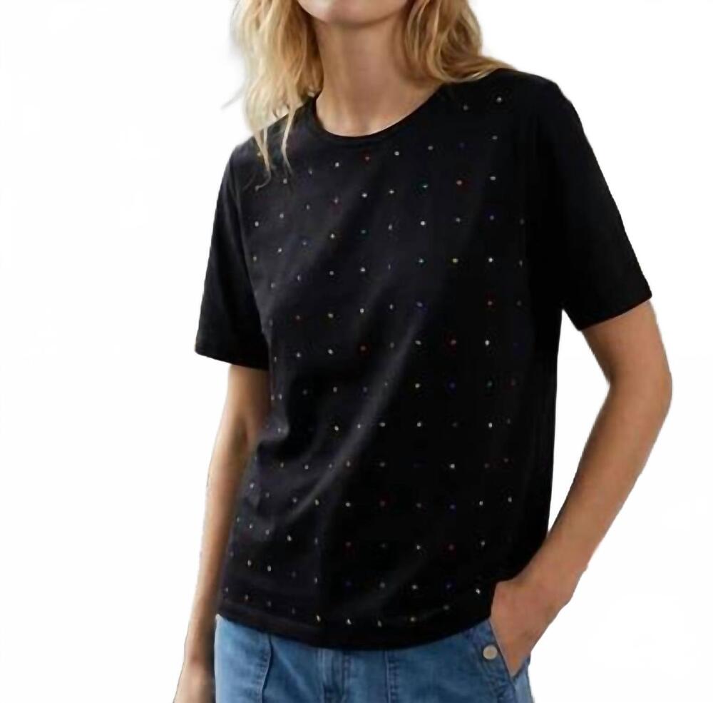 NEW VILAGALLO rhinestones t-shirt in black